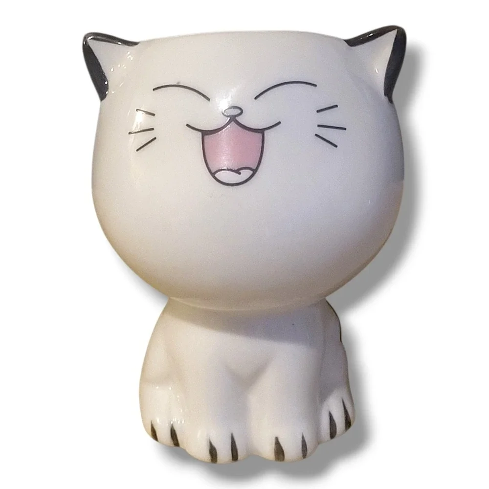 Cat Mini Ceramic Garden Pot Planter Figurine 3